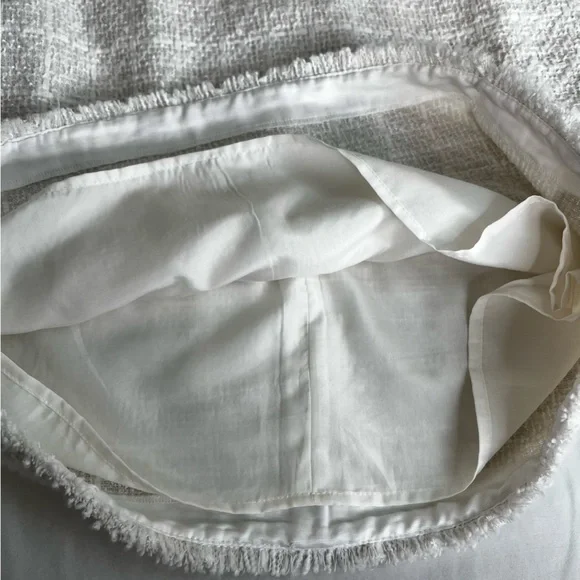 NEW NWT Ann Taylor Fringe Boucle Tweed Lined Short Mini Skirt Size 0 - Picture 5 of 15